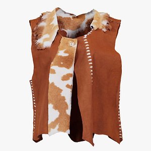 3D model Cow Leather Native American Jacket Remastered