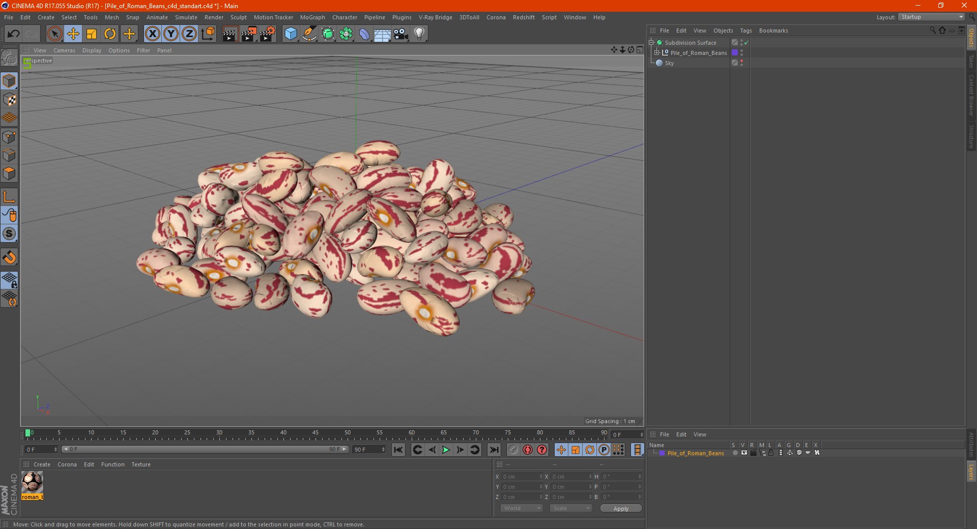 pile roman beans 3D https://p.turbosquid.com/ts-thumb/Ls/rHSGX4/lN577ZJG/pileofromanbeans3dsmodel022/jpg/1588279623/1920x1080/fit_q87/689e1044c249f680531f27cd72c13d9c2640dcbb/pileofromanbeans3dsmodel022.jpg