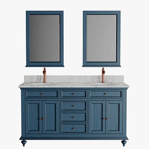 Keller Double Vanity for Undermount Sinks - Vintage Navy Blue