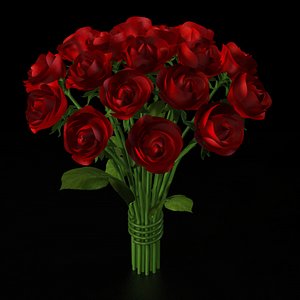 3d model rose bouquet