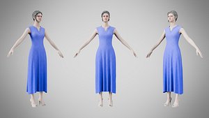 3D Dress 44 Very Light Blue With Design
