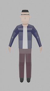 Low Poly Character Man rigged Unity 3
