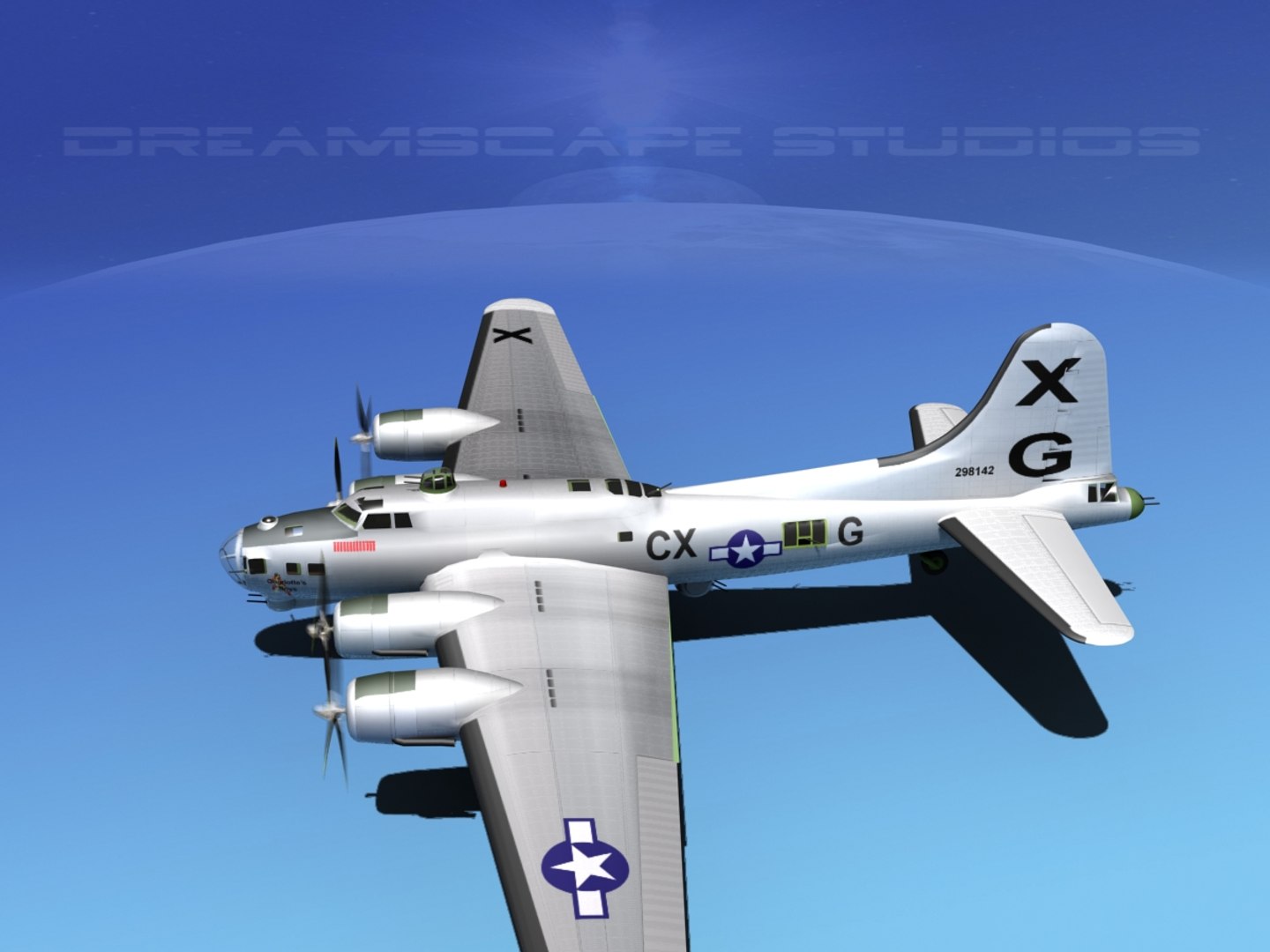 3d B-17 Hp Boeing Flying Fortress Model