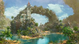 Fantasy TowerGuard Arch Island 3D