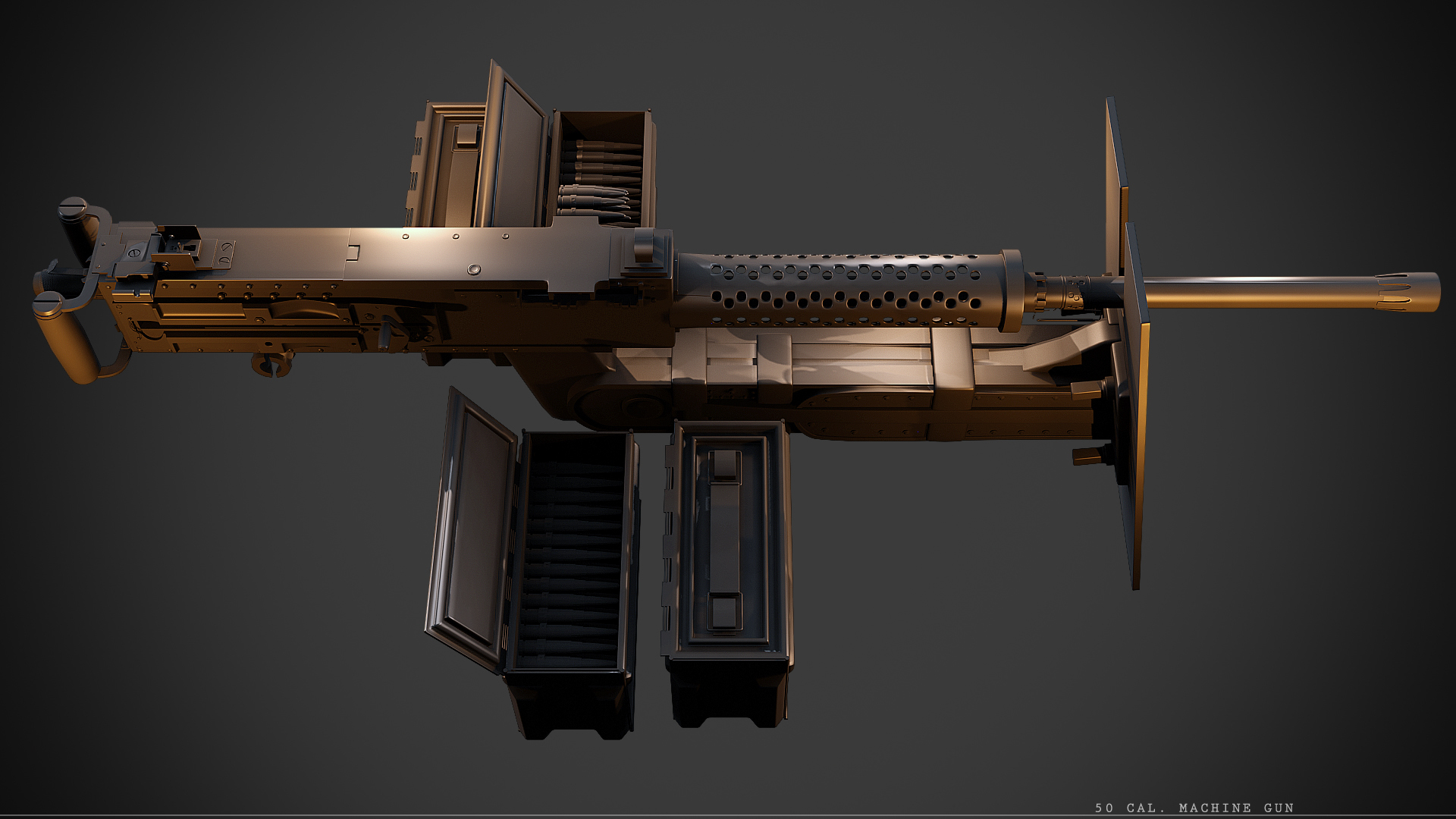 3ds max 50 cal machine gun