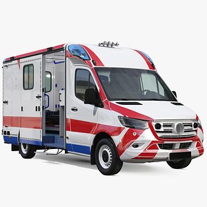 3D ambulance vehicle rigged