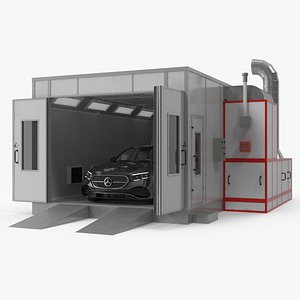 Vehicle Paint Booth with Car Inside