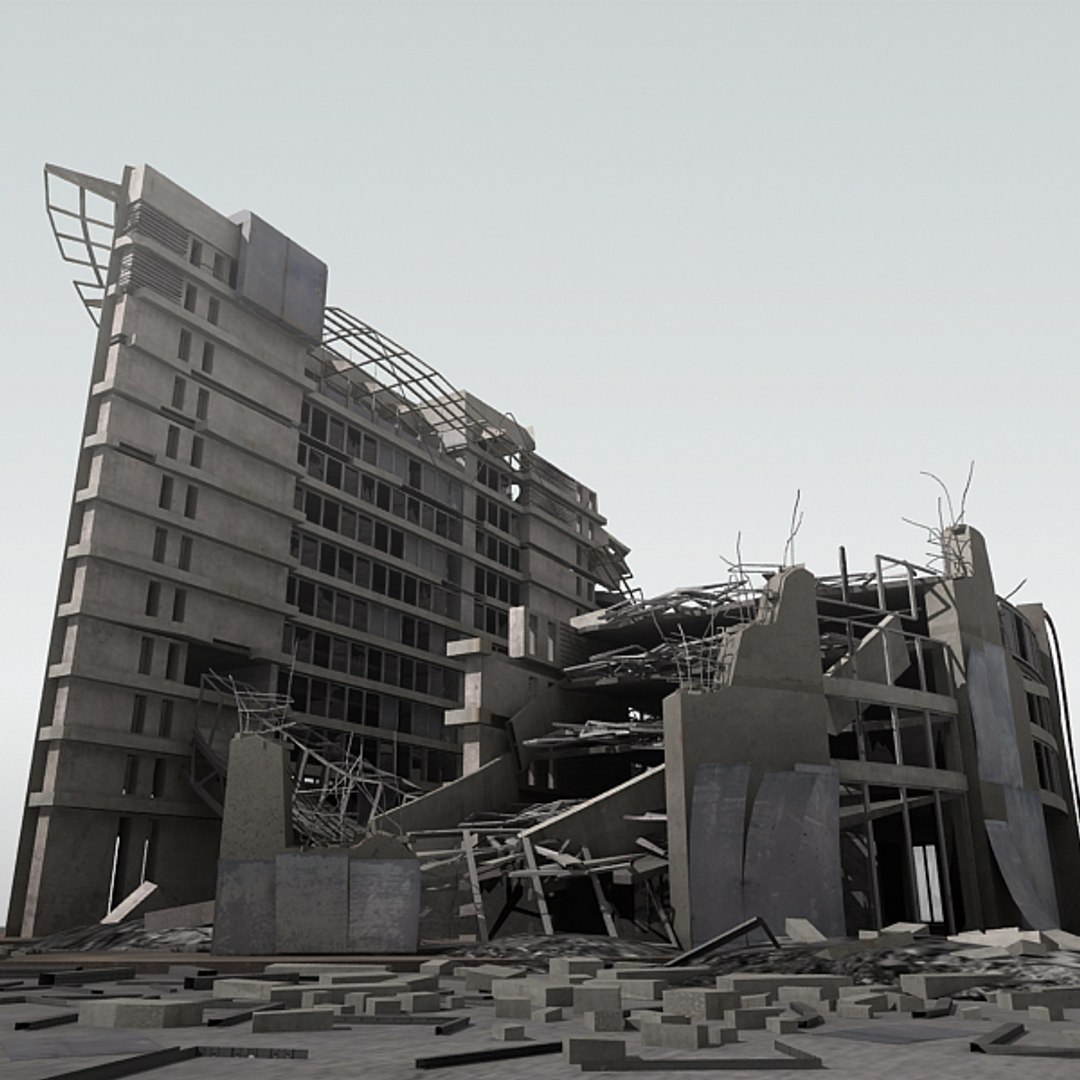 3d model destroyed building