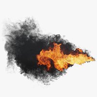 Fire Thrower spray simulation  in 600 frames start to end - VDB files sequence