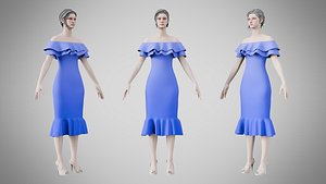 3D Dress 17 Very Light Blue model