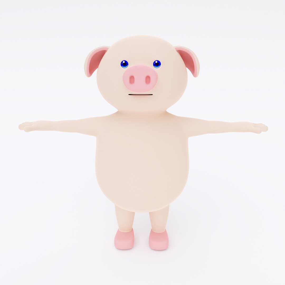 Pig Cartoon Animal 3d Model Model TurboSquid 1996762