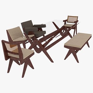 cassina table mahogany 3D model