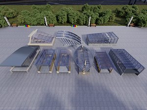3D Underground Garage Entrance Canopy Pack