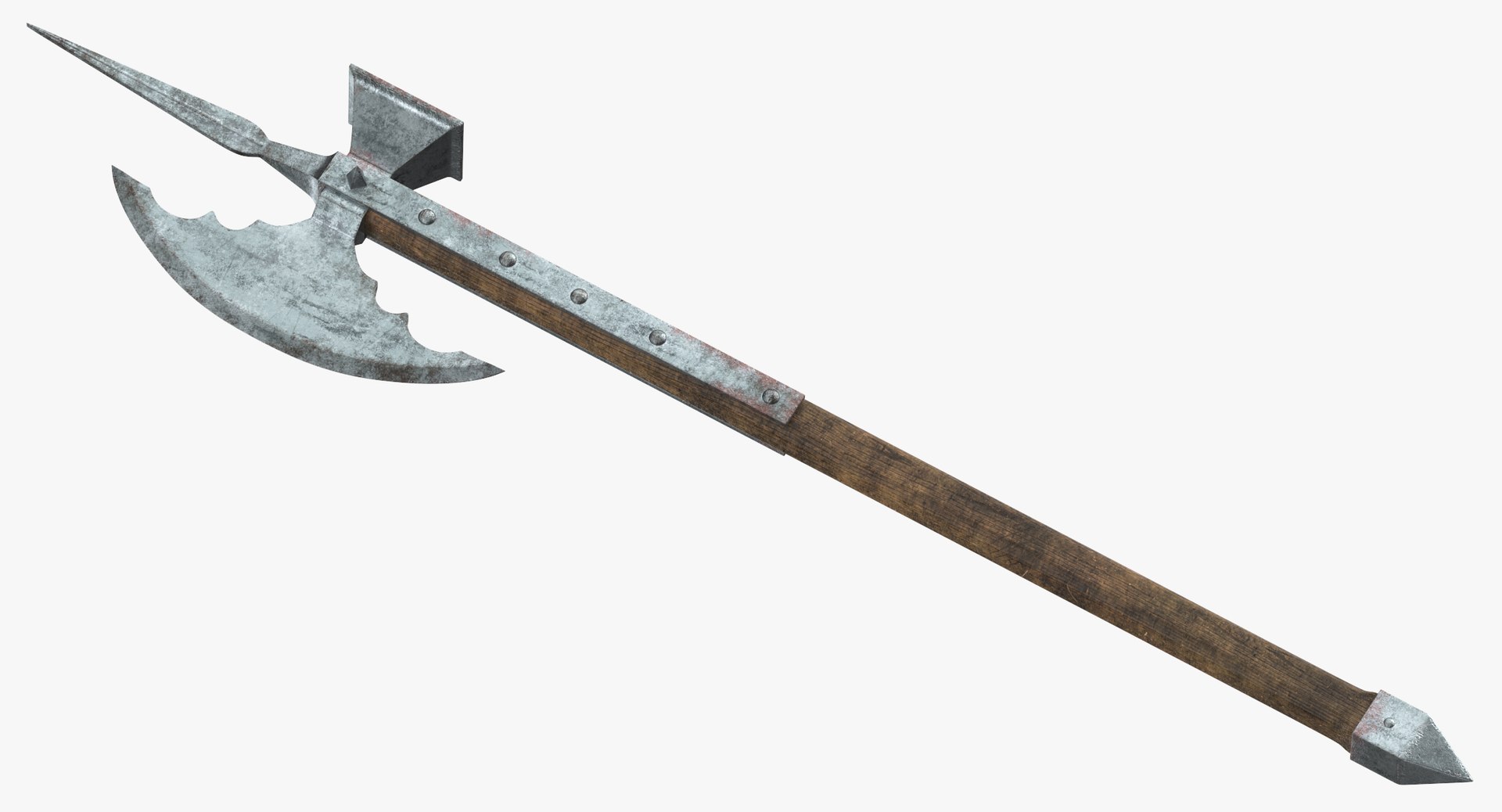 medieval battle weaponry armor 3D model https://p.turbosquid.com/ts-thumb/Lt/oi3HfT/FwHZX8JI/pollaxe_thumbnail_0007/jpg/1538730405/1920x1080/fit_q87/b1b933abab122e880756eca033e40eba5c125df6/pollaxe_thumbnail_0007.jpg