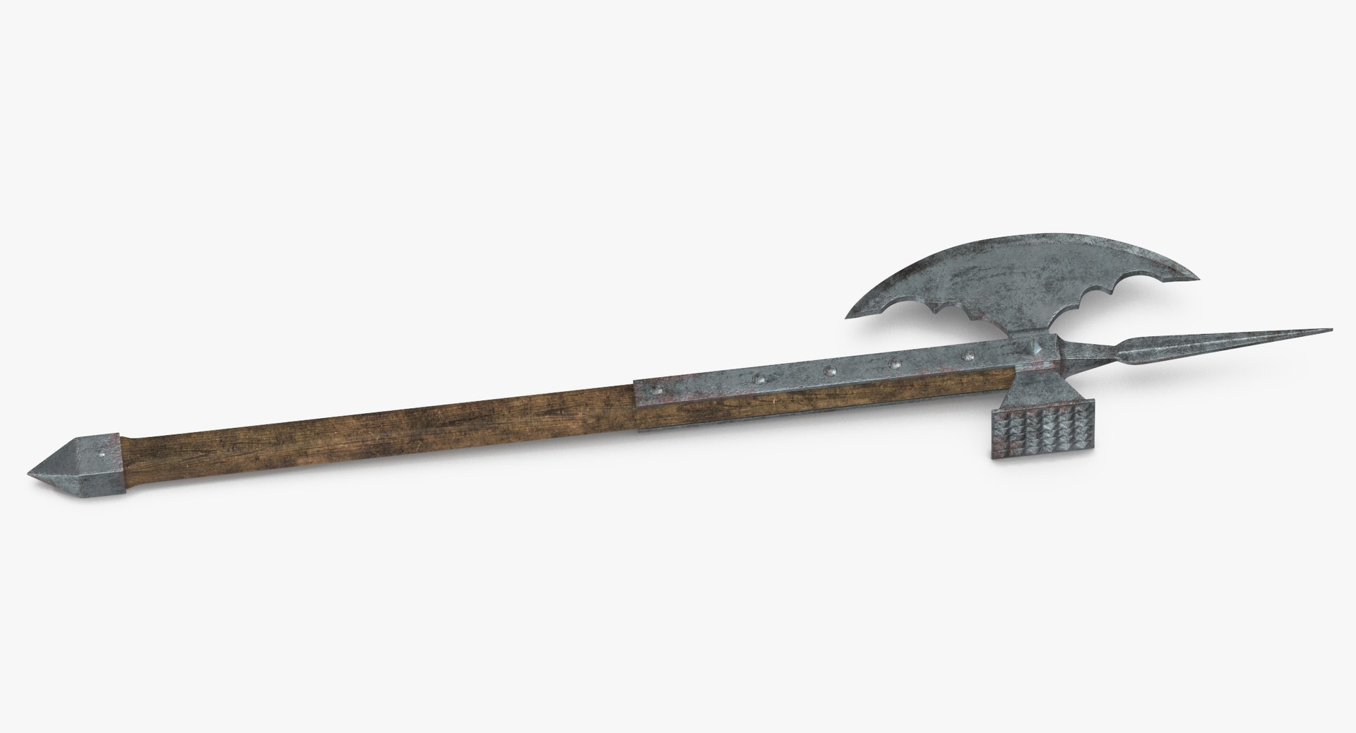 medieval battle weaponry armor 3D model https://p.turbosquid.com/ts-thumb/Lt/oi3HfT/L7quS16z/pollaxe_thumbnail_0004/jpg/1538730405/1920x1080/fit_q87/7bedabec83333b780621b9b76a8633051650b6a6/pollaxe_thumbnail_0004.jpg