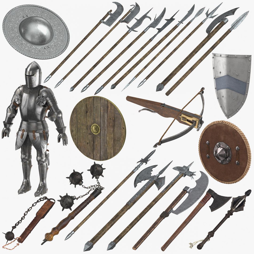 medieval battle weaponry armor 3D model https://p.turbosquid.com/ts-thumb/Lt/oi3HfT/X96KcF5x/medieval_battle_weaponry_collection_thumbnail_06/jpg/1552402103/1920x1080/fit_q87/cc0c48e58f558ff5198d18cf66efc7ffc34e82ec/medieval_battle_weaponry_collection_thumbnail_06.jpg