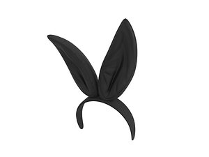 Black Bunny Headband 3D model
