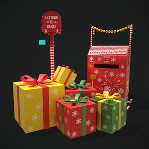 Christmas Mail Boxes and Gifts 3D model