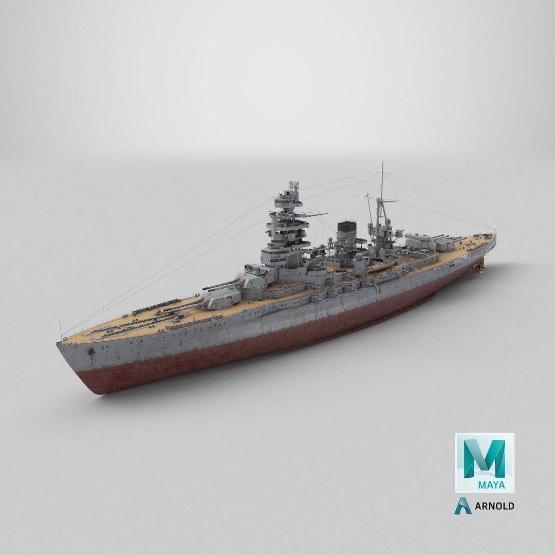 IJN Nagato Battleship with Rust Stains and Worn Deck Grey Used 3D https://p.turbosquid.com/ts-thumb/Lt/xJSkji/WG/stemcell_maya_arnold_render/png/1756825738/1920x1080/fit_q87/08d5deed4a2a51da34de8f2e6dcc5a8622ee52c7/stemcell_maya_arnold_render.jpg