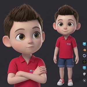 Stylized 3D Cartoon Boy Character 3D
