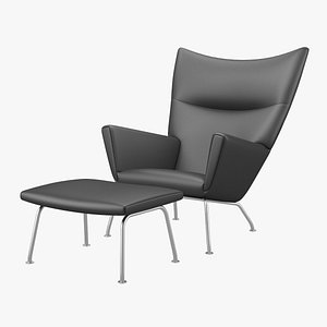 CH445 Wing Chair - CH446 Footrest