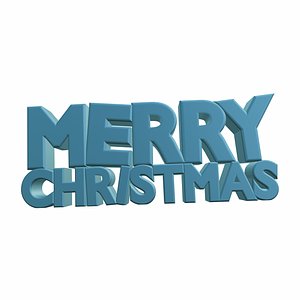 Merry Christmas Text Design 3D model
