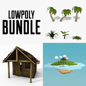 3D model tropical island