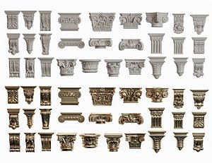 3D Bracket Molding Ornament Metal Gypsum Carved Pattern Embossment Relievo Anaglyph