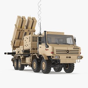 3D Mercedes Unimog IRIS-T SLS Launcher Vehicle Rigged