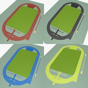 Athletic track and sectors - Four set model