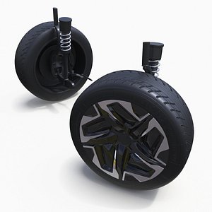 3D model Vehicle Front Wheel with Suspension
