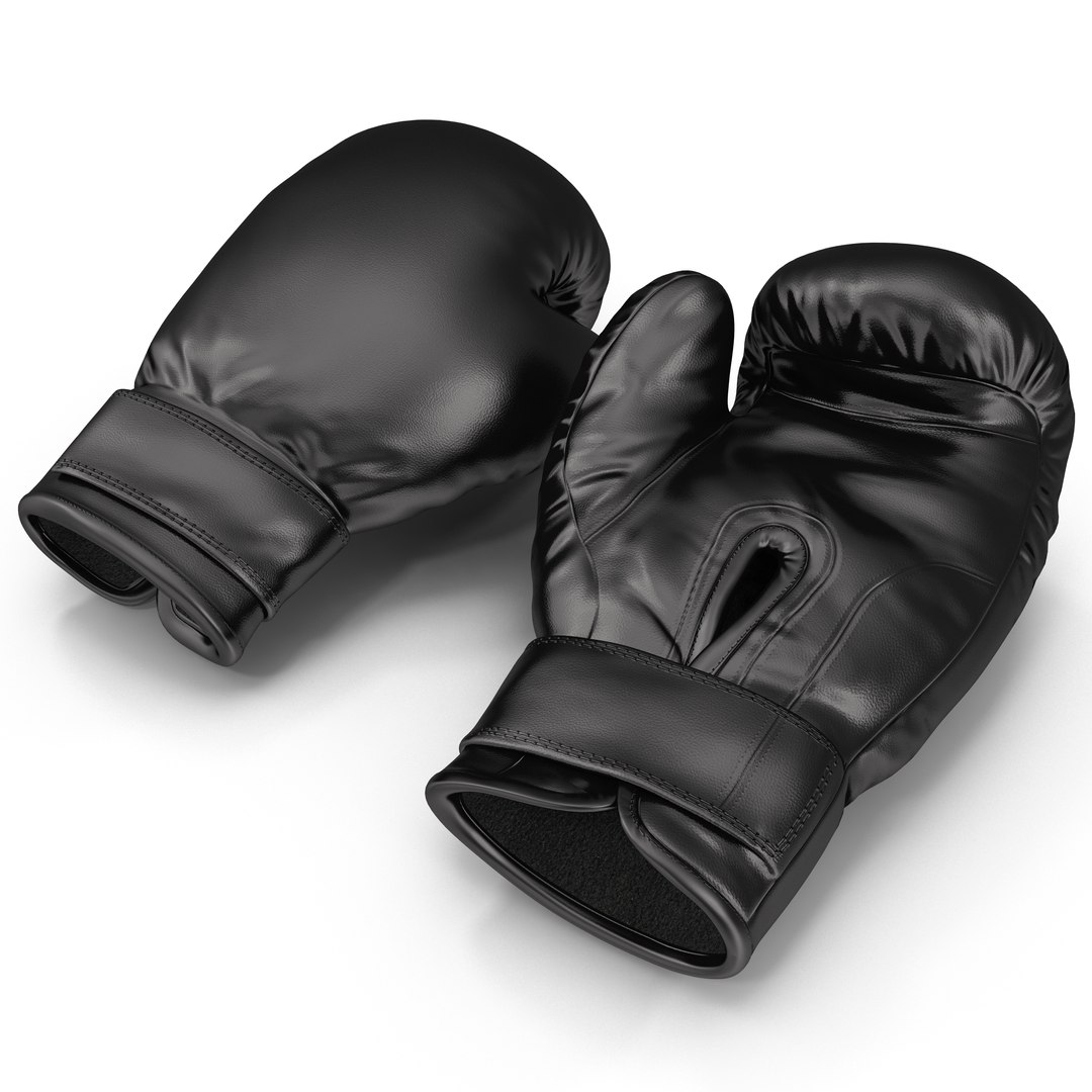 Boxing Gloves Black 3D model preview