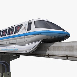 3ds max modern monorail train