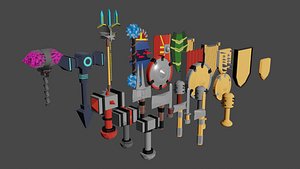 3D Low poly weapon