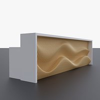 Reception Desk Parametric Wood Waves
