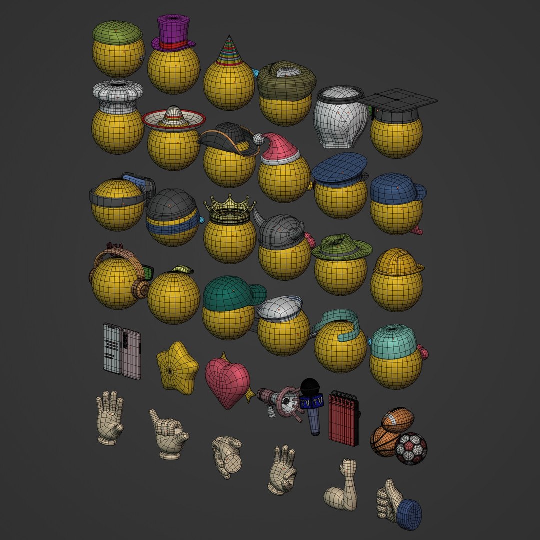 Characters Emoticons 3D Model - TurboSquid 1652428