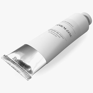 Titanium Zinc White Oil Paint Tube 3D model