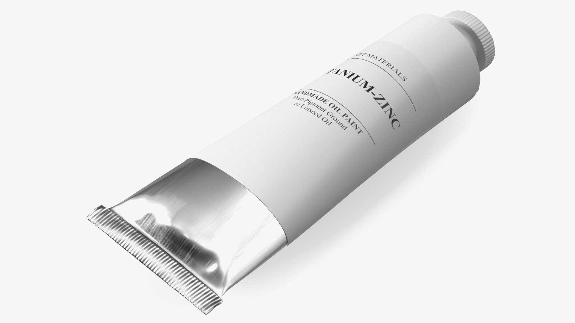 Titanium Zinc White Oil Paint Tube 3D model preview