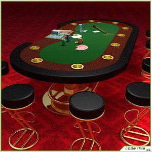 3d model casino 1 poker cards