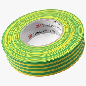 Temflex 3M Vinyl Electrical Tape Green 3D model