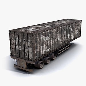 low-poly truck cargo container max