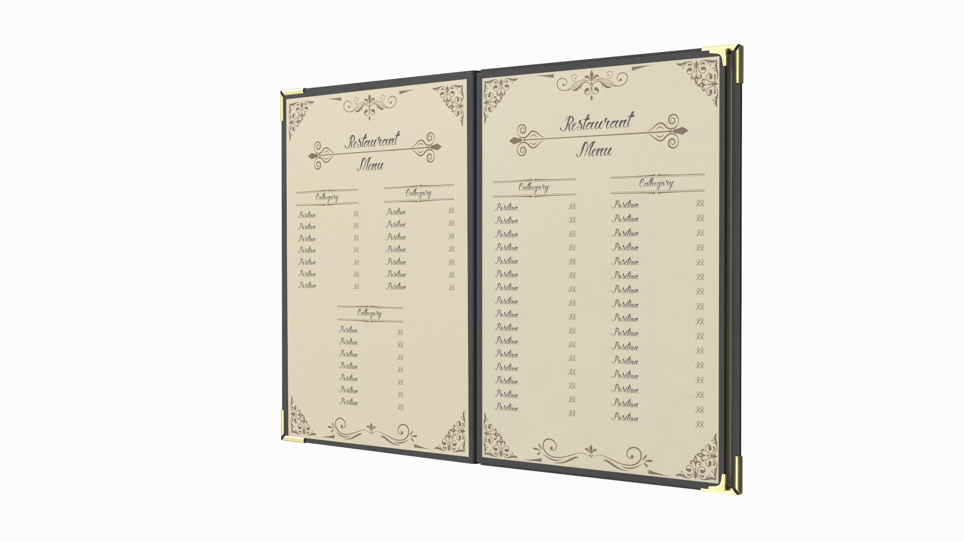 3D Restaurant Menu Open Flat Mockup https://p.turbosquid.com/ts-thumb/Lu/cQp6TP/ob/restaurant_menu_open_flat_mocup_360/jpg/1743274828/1920x1080/turn_fit_q99/9f2f5cbe3dbdbc783d2a0b5703791217965894e0/restaurant_menu_open_flat_mocup_360-1.jpg