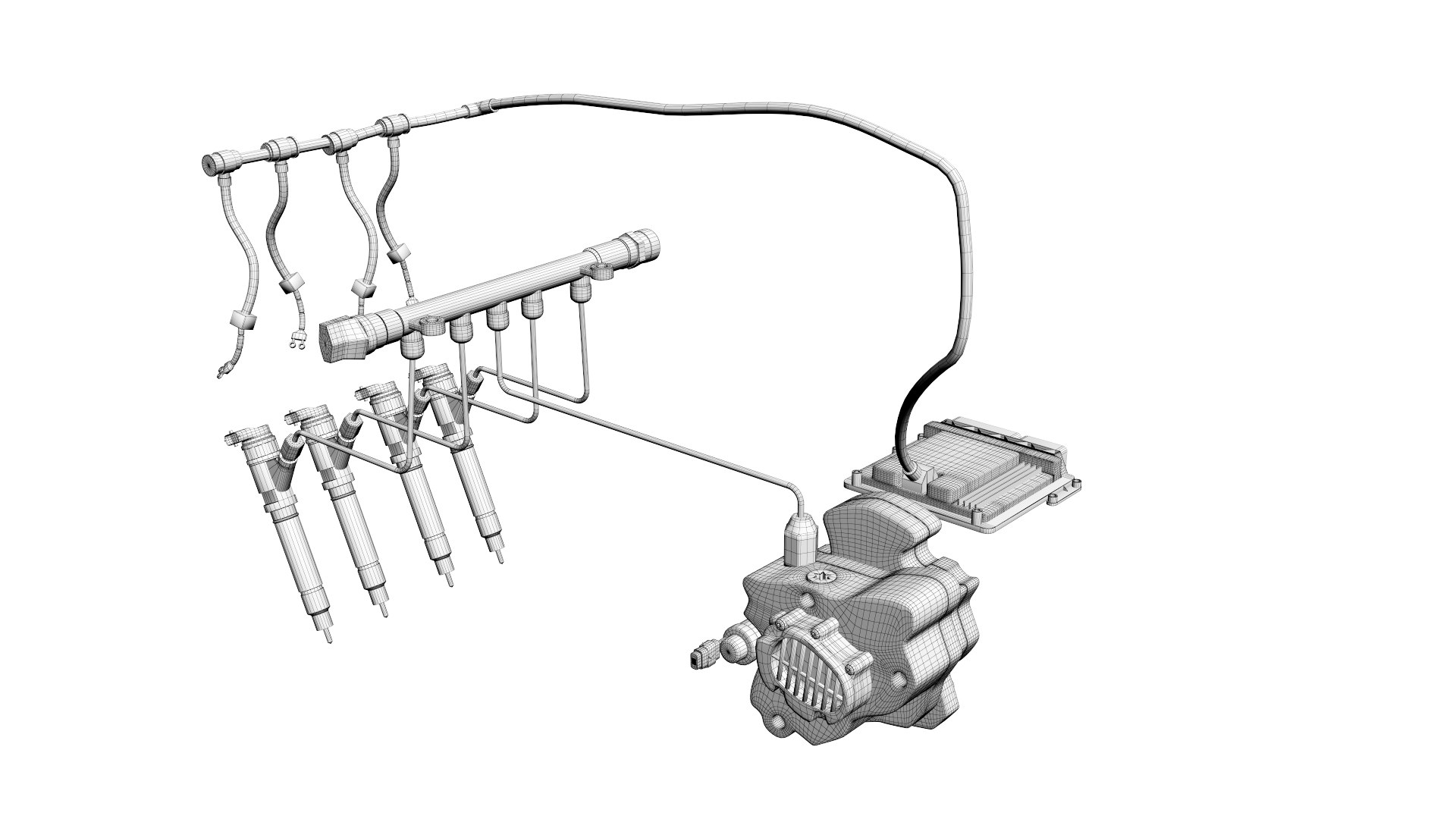 3D V4 V6 V8 Engine Injection Systems - TurboSquid 2469365