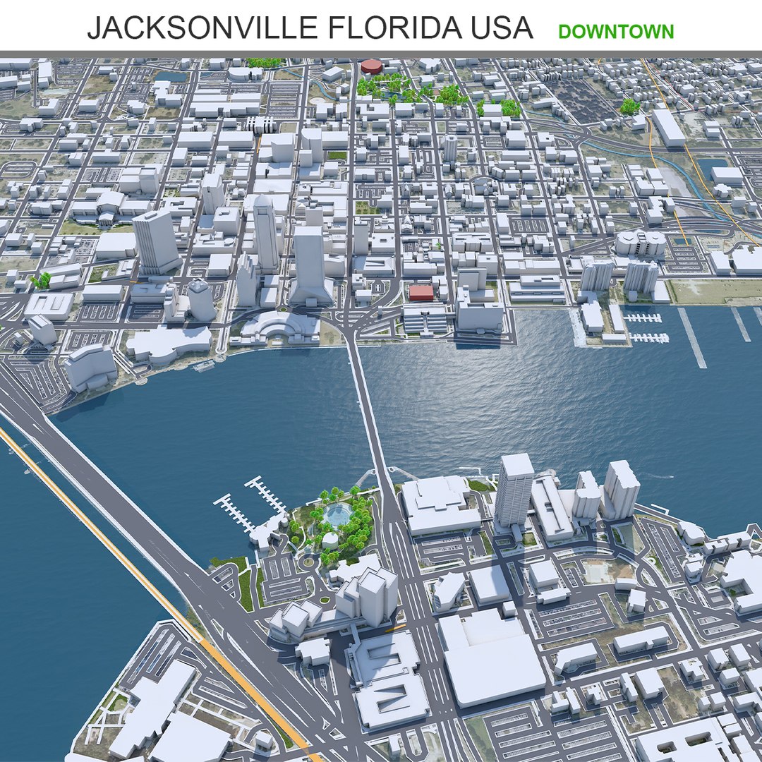 3D Model Jacksonville Downtown Florida USA - TurboSquid 1989014