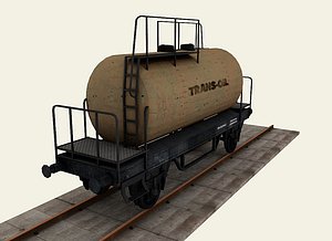 3d model railroad tanker wagon