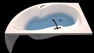 3d model corner bath