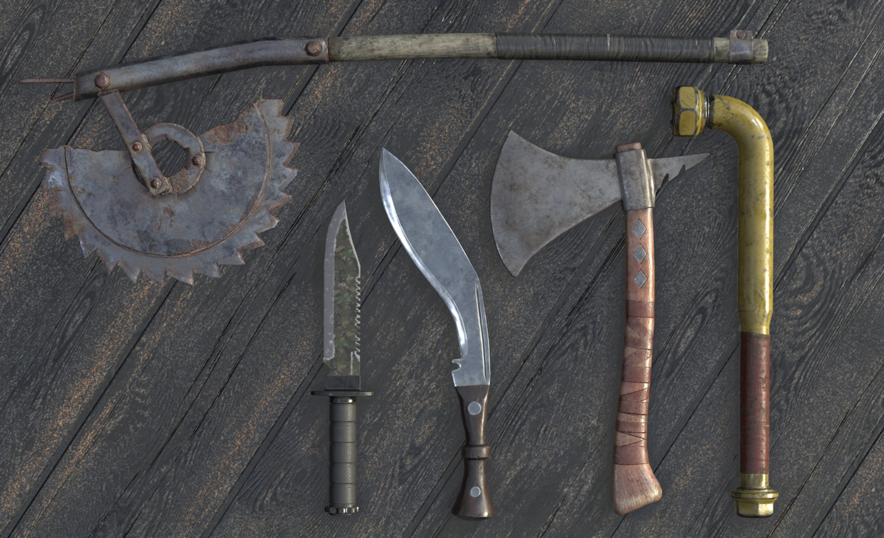 melee weapons pack 3D https://p.turbosquid.com/ts-thumb/Lv/0JKJBU/LjKFVPkF/screenshot026/png/1520733200/1920x1080/fit_q87/d94d4ad258ff6fd50f3531a665275fb4dab782b1/screenshot026.jpg