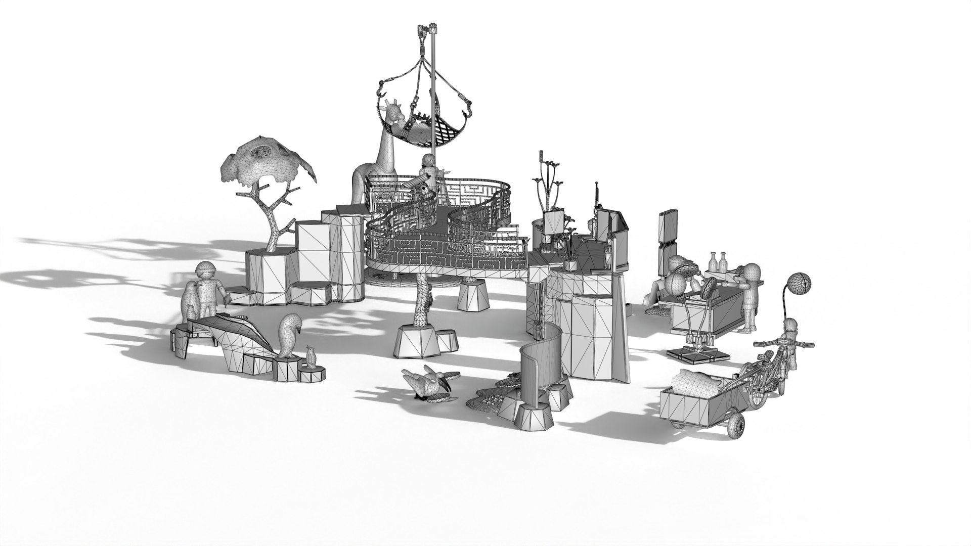 3D Model Family Fun Large Zoo - TurboSquid 2504036
