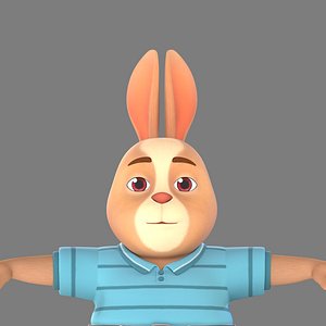 3D model cartoon rabbit