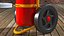trolley mounted extinguisher 30kg 3D model